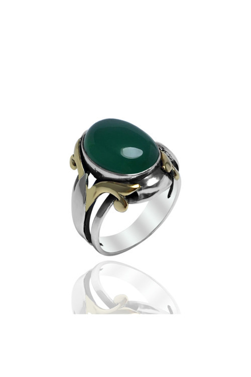 Akik Taşlı Sultan Model Erkek Gümüş Yüzük