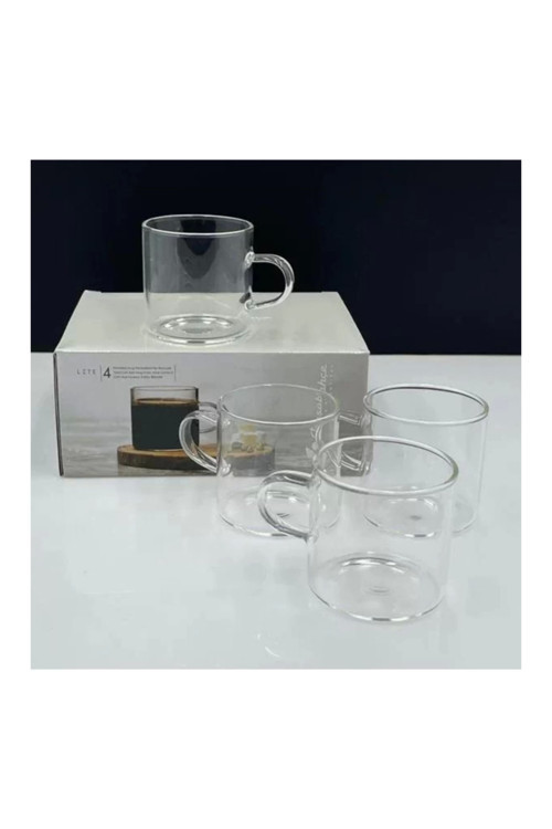 D001 Lite Borosilkat Kulplu Çay Fincanı 130Cc 4'Lü