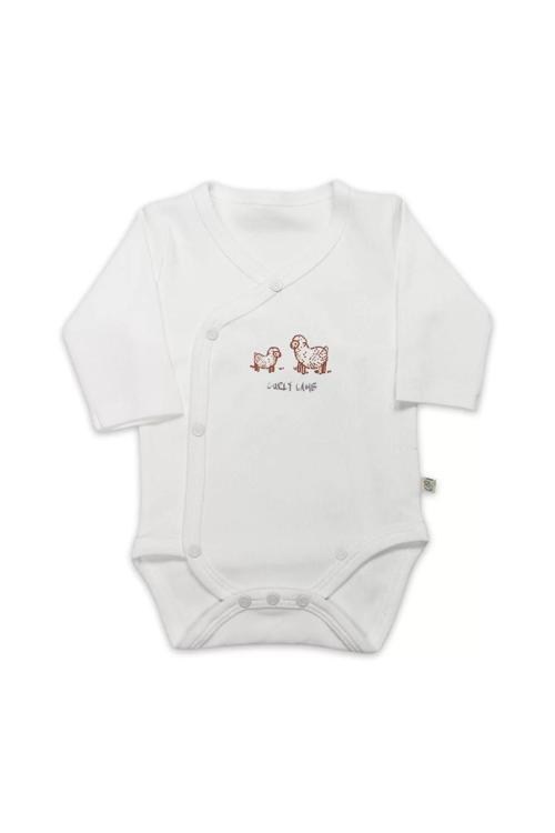 Bistyle Curly Lamb Uzun Kol Kravuze Body 17111 Bej Mavi Ekru