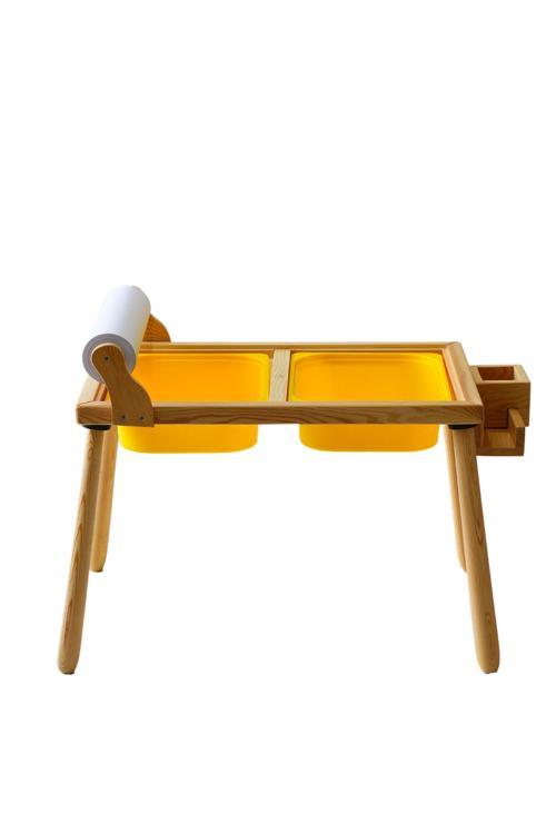 Ahşap Duyusal Çocuk Aktivite Masası (Rulo Kağıt Hediyeli)