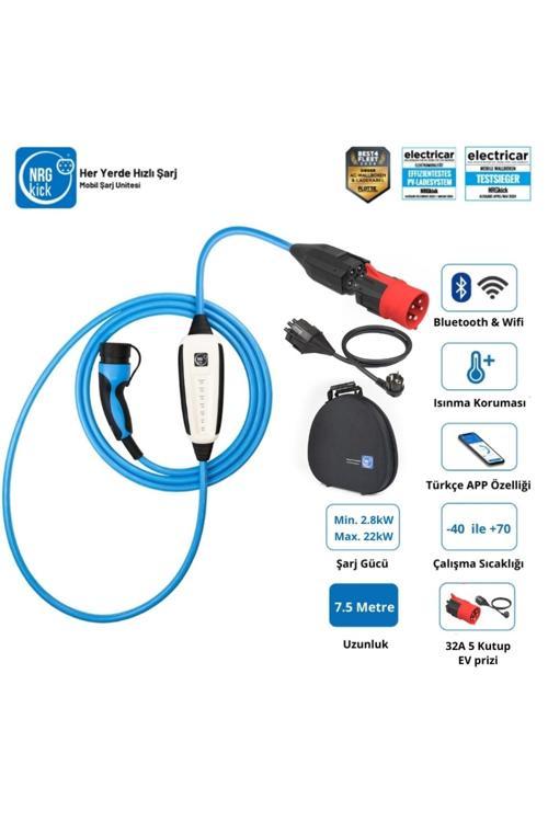 32a 22kw 7.5m Standart Plus Set A/c Taşınabilir Şarj Istasyonu