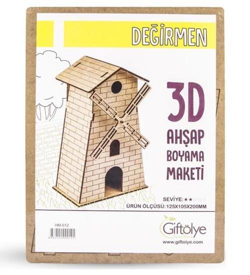 Ahşap Maket 3D Değirmen
