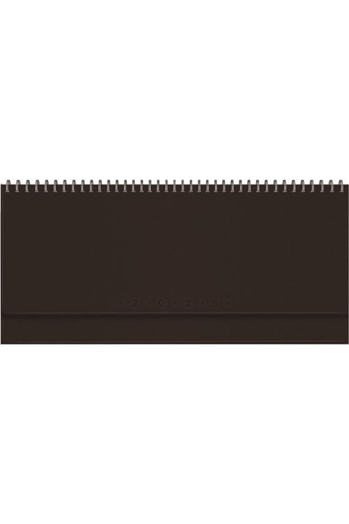 2026 504-GLK GLOBE Spiralli - Deri Sert Kapak 14X33 Haftalık Beyaz Masa Takvimi