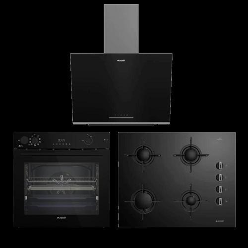 Yeni Siyah Üçlü Cam Seri Ankastre Set