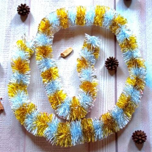 BOYUN SİMİ 2 METRE GÜMÜŞ GOLD YILBAŞI BOYUN SİMİ YUMUŞAK YILBAŞI SÜSLEMELERİ GARLAND