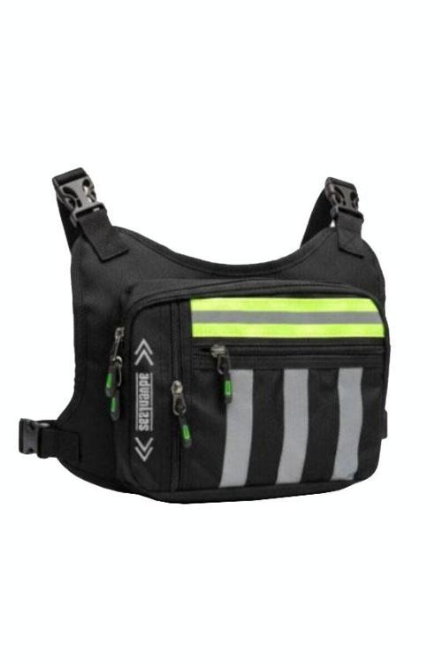 4983 Motosiklet ve Bisiklet Kullanıcıları İçin Unisex Reflektörlü 3 Bölmeli Göğüs Çantası