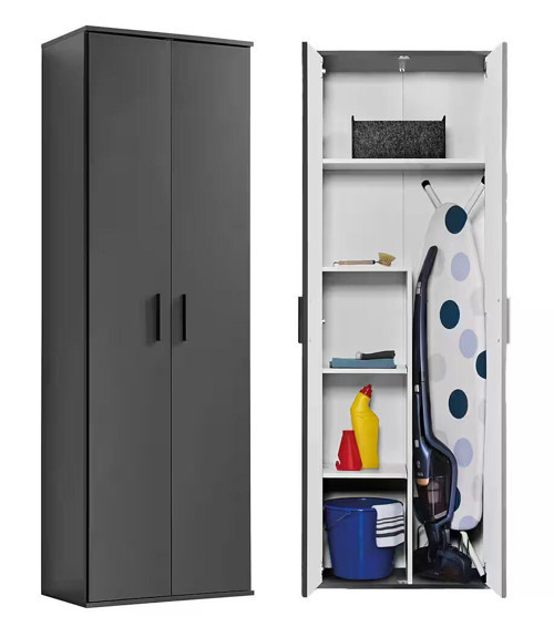 Aymo Paspas,Süpürge - Temizlik Malzeme Dolabı - Çok Amaçlı Dolap - Banyo Dolabı - 60 CM