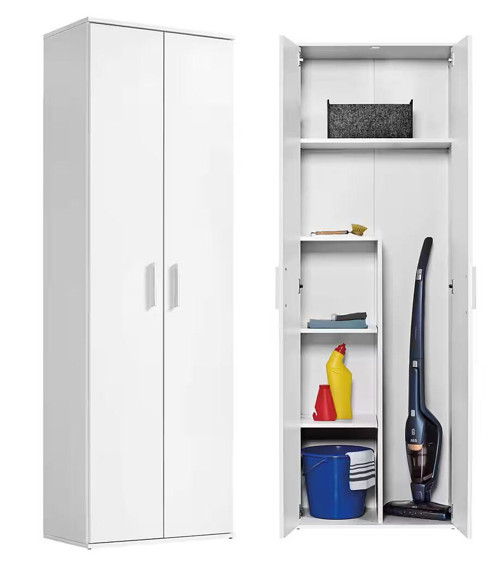 Aymo Paspas,Süpürge - Temizlik Malzeme Dolabı - Çok Amaçlı Dolap - Banyo Dolabı - 60 CM - Beyaz