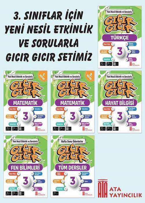 3. Sınıf Gıcır Gıcır 6'lı Set (Türkçe-Matematik (2 Kitap)-Fen Bilimleri-Hayat Bilgisi-Hafta Sonu Öde