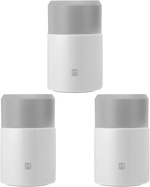 Thermo Yemek Kavanozu, Paslanmaz Çelik, Beyaz-Gri, 700 Ml 3Lü Paket