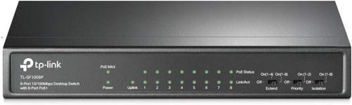 Tl-Sf1009P, 9-Port 10/100Mbps Desktop Switch With 8-Port Poe+