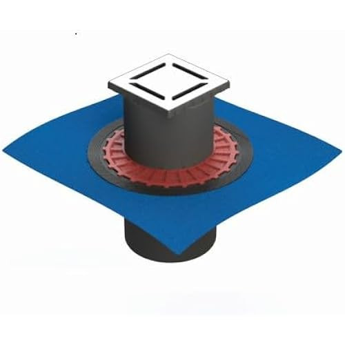 V-Flow Kare 5607276 Yalıtımlı Duş Kanalı, Alttan Çıkışlı, 15X15 Cm, Dk 100 Kapak, Parlak Krom