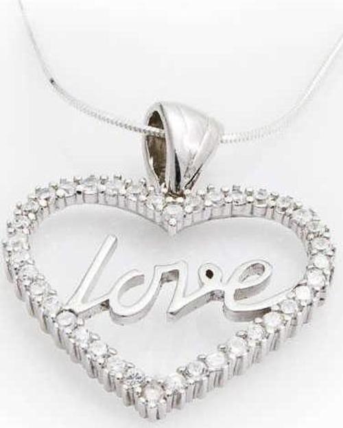 925 Ayar Gümüş Taşlı Love Kadın Gümüş Kolye
