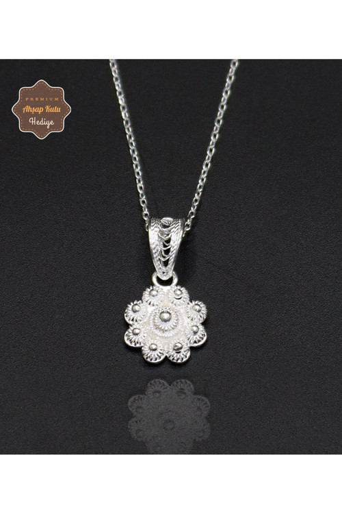 Minik Bereket Model 925 Ayar Saf Gümüş Telkari Kadın Kolye 201024661