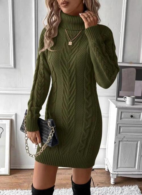 MDB Kadın Balıkçı Yaka Mini Triko Elbise