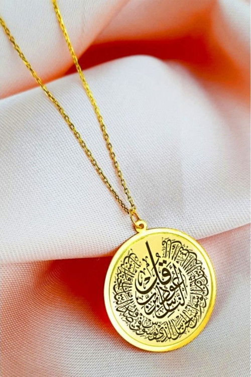 925 Ayar Gümüş Gold Kaplama Nas Süresi Kolye 201021978