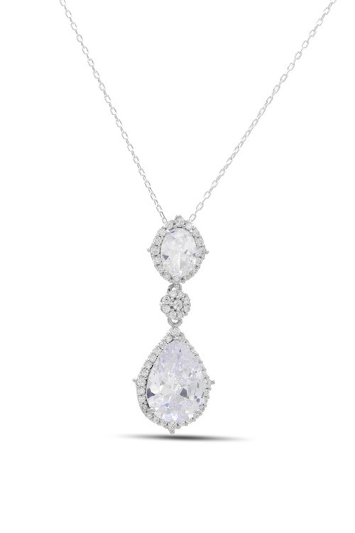 Zirkon Taşlı 925 Ayar Gümüş Kolye 201021888