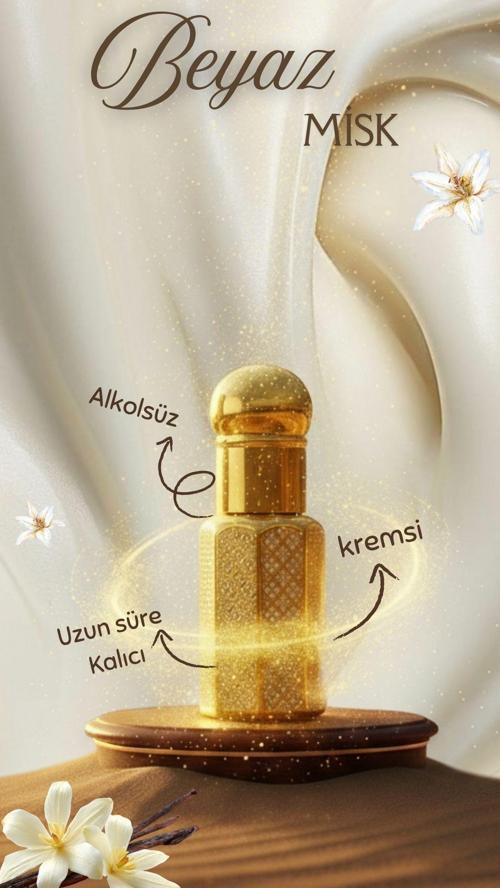 Beyaz Misk Kokusu 6 Ml Premium Esans Çubuklu Cam Şişesinde Hediyelik Ahşap Kutulu