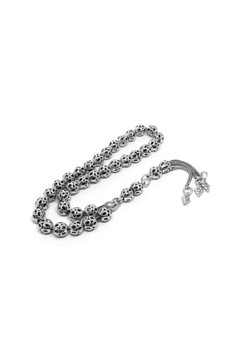 Oksitli 925 Ayar Telkari Gümüş Tesbih