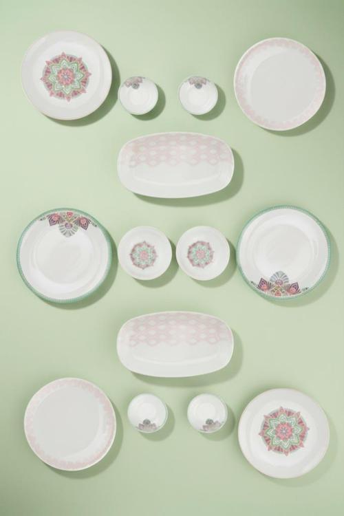 Moderna - 14 Parça Kahvaltı Takımı Pink