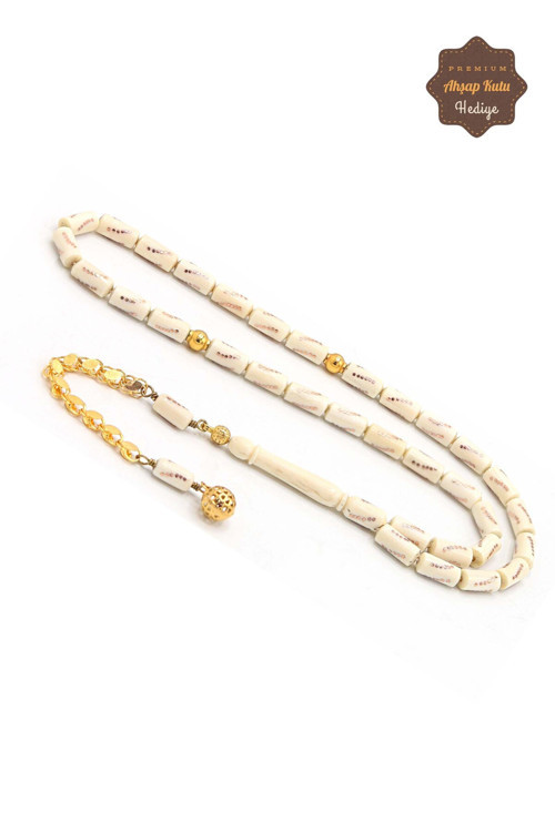 14 Ayar Altın Püsküllü Altın İşlemeli Kapsül Fil Dişi Tesbih 201023809