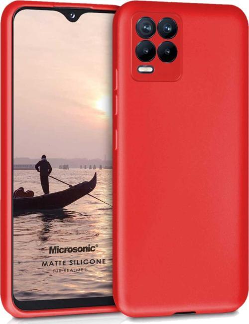Matte Silicone Realme 8 Pro Kılıf Kırmızı