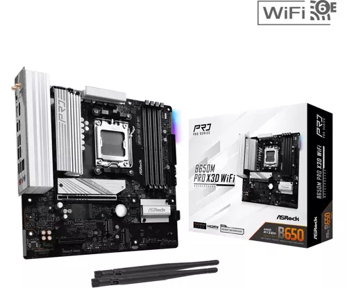 B650M Pro X3D WiFi AMD B650 Soket AM5 DDR5 8000(OC)MHz mATX Gaming (Oyuncu) Anakart