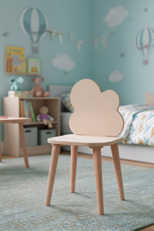 Montessori Çocuk Ahşap Oyun Etkinlik Çalışma Masası Sandalyesi