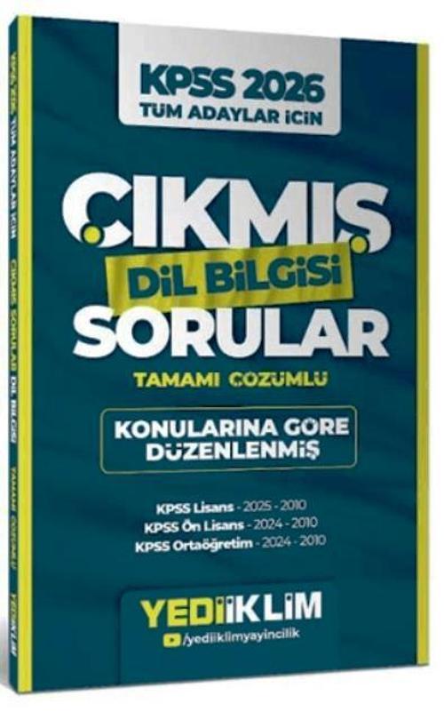 KPSS Tüm Adaylar İçin Dil Bilgisi Tamamı Çözümlü Çıkmış Sorular Konularına Göre Düzenlenmiş 2026