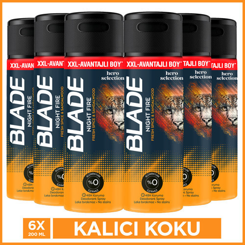 Night Fire Erkek Deodorant 6x200 Ml Leke Bırakmaz