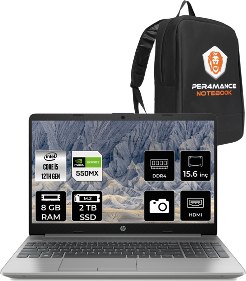 250 G9 i5-1235U 8GB 2TB SSD MX550 15.6'' FHD FDOS 6Q8M7ES & ÇANTA