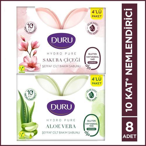 Hydro Pure Aloe Vera & Sakura 8 Adet Şeffaf Cilt Bakım Sabunu 8x135 Gr
