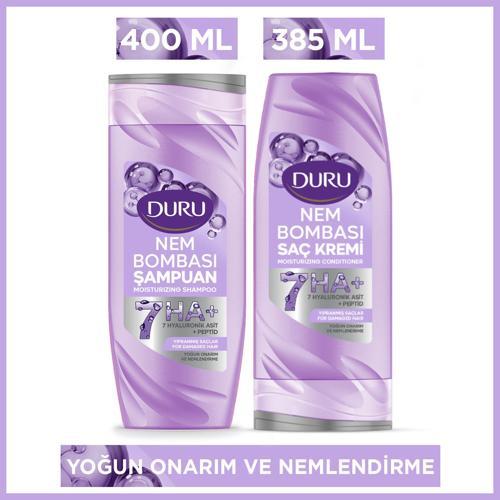 Nem Bombası Yıpranmış Saçlar İçin Yoğun Onarıcı ve Nemlendirici Şampuan 400 Ml & Saç Kremi 385 Ml