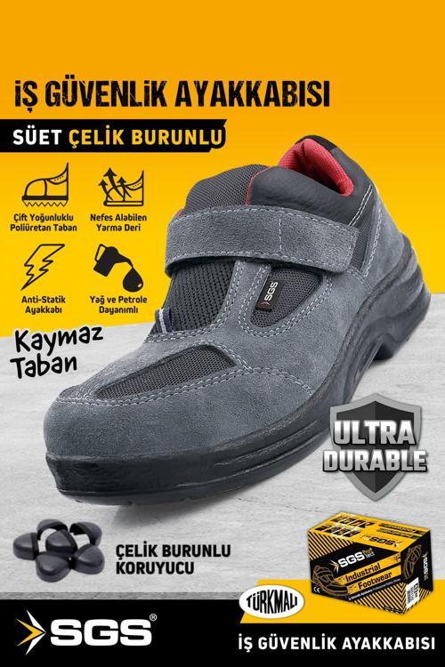 1843 43 Numara Çelik Burunlu İş Güvenliği Ayakkabısı Süet Ayakkabı