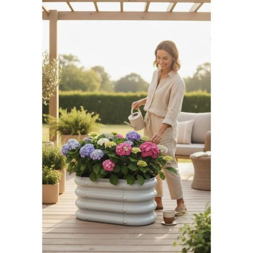 Modüler Yükseltilmiş Bahçe Yatağı Yükseltilmiş Sebze Yatağı Çiçeklik No:0 (60X34) Gri