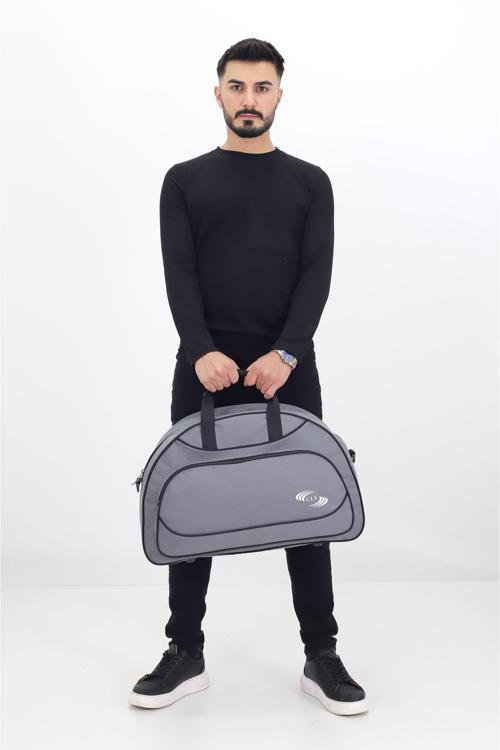 Gri Spor ve Seyahat Çantası – Ayakkabı Bölmeli, Su Geçirmez, Omuz Askılı Antrenman Çantası