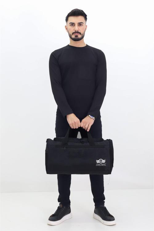 Siyah Spor ve Seyahat Çantası – Ayakkabı Bölmeli, Su Geçirmez, Omuz Askılı Antrenman Çantası