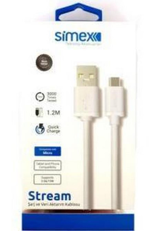 Universal Micro Stream Data Kablosu SPK-02 Beyaz 1.2mt