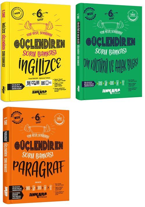 Ankara 2025 6. Sınıf İngilizce + Din Kültürü + Paragraf Güçlendiren Soru Bankası Seti 3 Kitap Güncel Müfredat