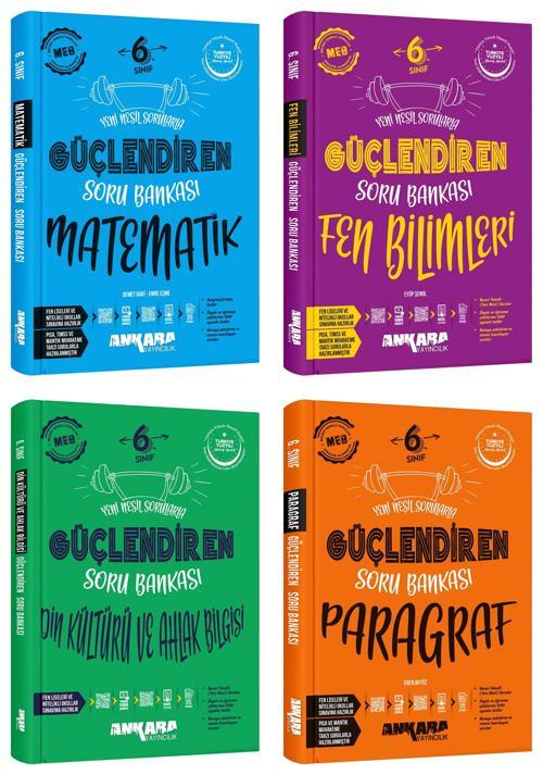 Ankara 2025 6. Sınıf Matematik + Fen Bilgisi + Din Kültürü + Paragraf Güçlendiren Soru Seti 4 Kitap Güncel Müfredat