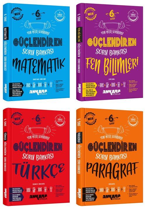 Ankara 2025 6. Sınıf Matematik + Fen Bilgisi + Türkçe + Paragraf Güçlendiren Soru Seti 4 Kitap Güncel Müfredat