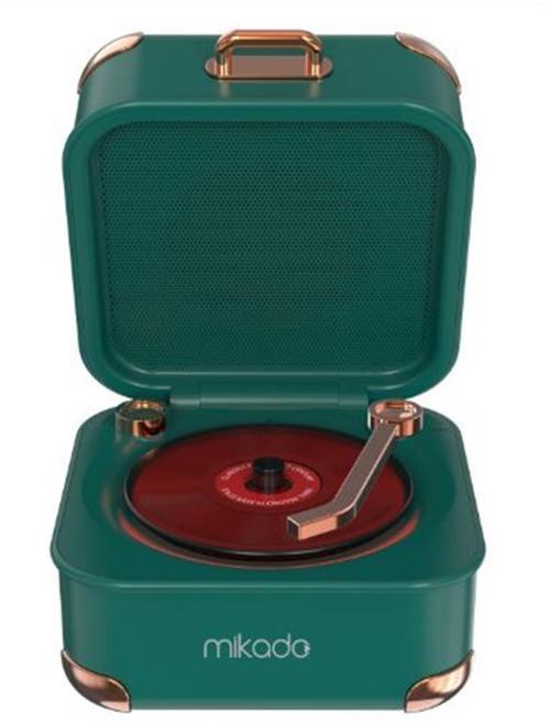 MD-62BT 5W 1200mAh Yeşil TF Kart + Bluetooth Destekli Klasik Retro Müzik Kutusu