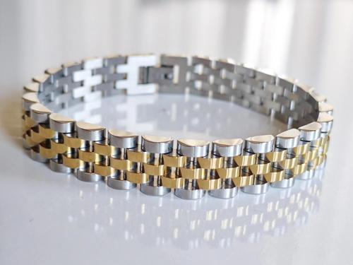 Çelik Roleks Kordon Sarı Erkek Bileklik