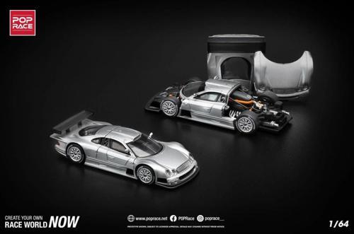 Mercedes Benz AMG CLK GTR Silver 1/64