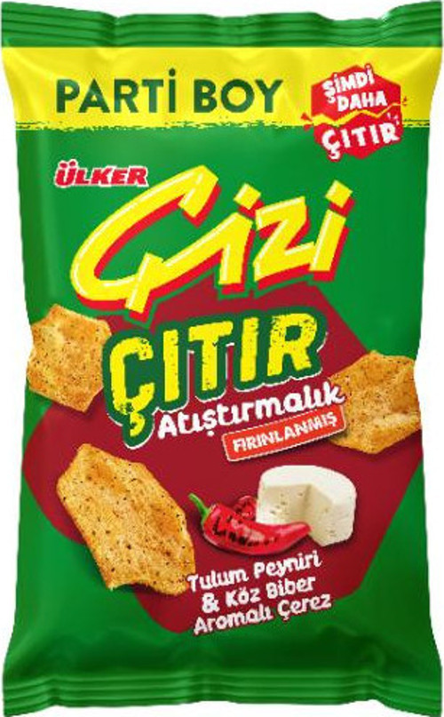 ÇİZİ ÇITIR - Tulum Peyniri&Köz Biber Aromalı - Parti Boy - 160 gram - 10 Adet
