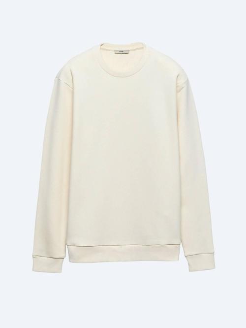 Ekru Bisiklet Yaka Sweatshırt