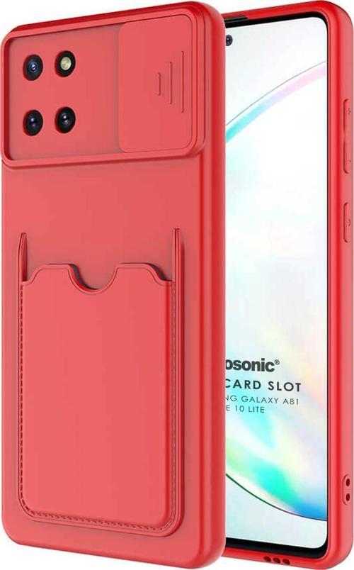 Samsung Galaxy Note 10 Lite Kılıf Inside Card Slot Kırmızı