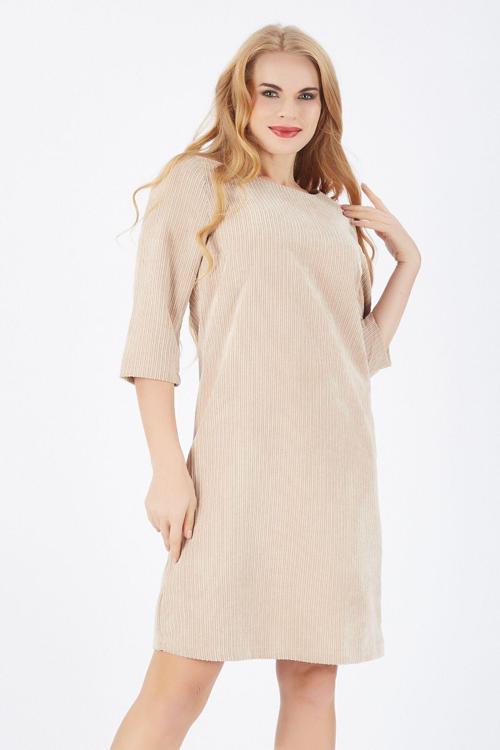 Sırtı 40 CmGizli Fermuarlı Truvakar Kol Kadife Elbise Bej Elb32565
Elb32565