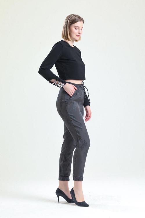 Bel Ve Paçalar Lastikli Bağcıklı Pantolon Haki Çiçekli Pnt32963
Pnt32963
