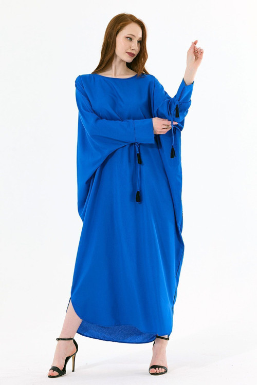 Manşetli İp Püsküllü Viskon Kimono Saks Kmn35008
Kmn35008